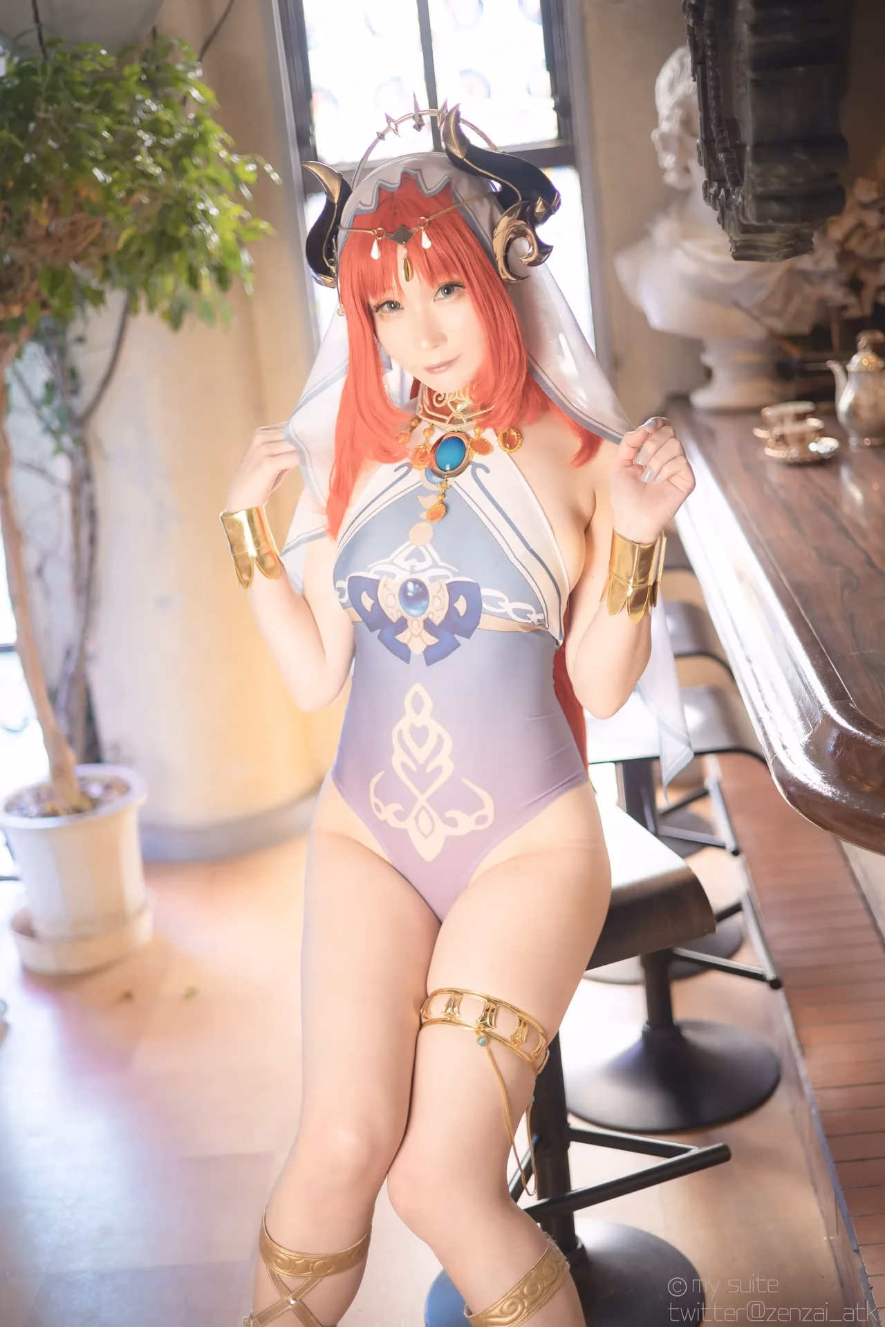 Atsuki as Eula Lawrence, Ganyu, Sangonomiya Kokomi, Nilou, and Yelan — cosplay photo 268 of 381