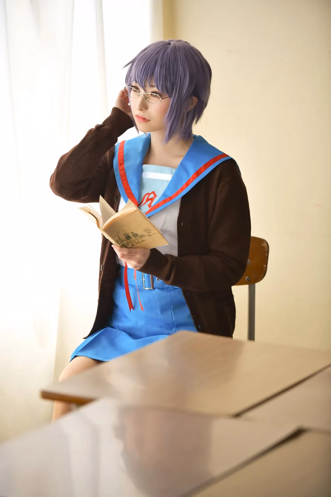 rionsakura as Haruhi Suzumiya, Mikuru Asahina, and Yuki Nagato — cosplay photo 19 of 162
