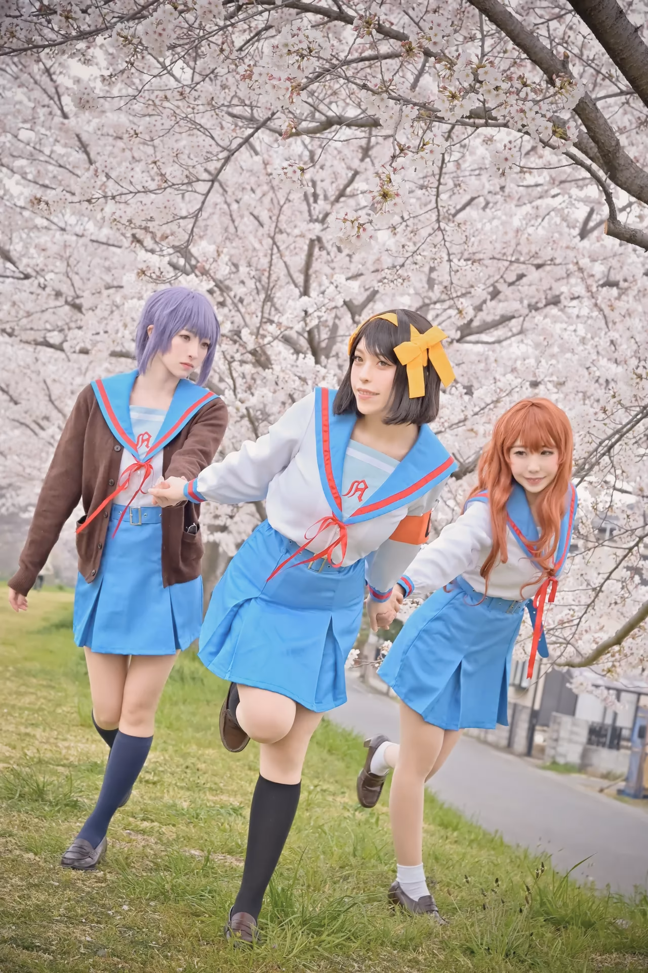 rionsakura as Haruhi Suzumiya, Mikuru Asahina, and Yuki Nagato — cosplay photo 42 of 162