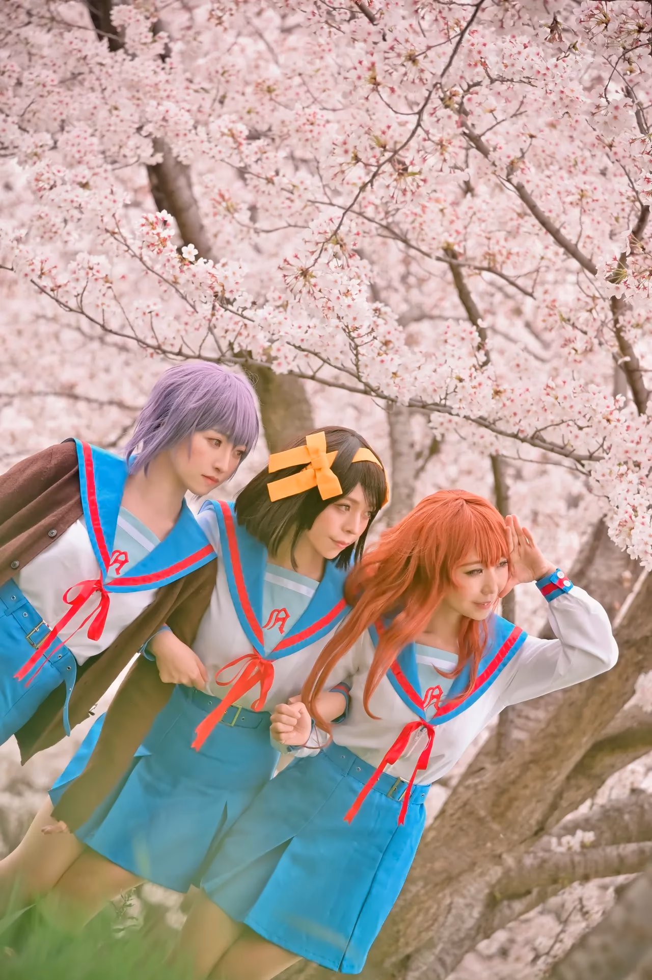rionsakura as Haruhi Suzumiya, Mikuru Asahina, and Yuki Nagato — cosplay photo 62 of 162